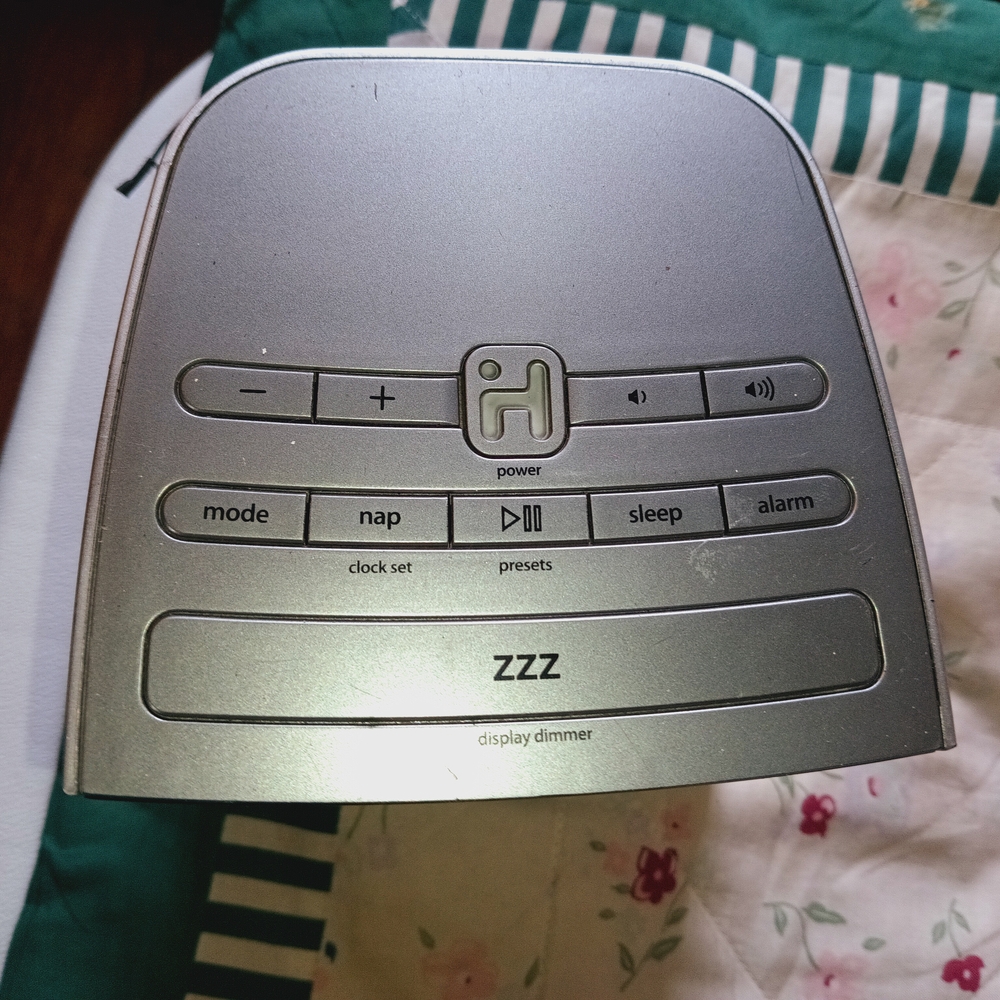 Silver Clock Radio with Display Dimmer